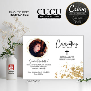Canva template, Funeral card, Funeral template, Loss of loved one, Printable funeral template, Funeral announcement, Sympathy cards, Death card, Celebration of life, In Loving memory template  Canva funeral template, Canva funeral invitation, Canva funeral card, Canva loss of loved one template, Canva printable funeral template, Canva funeral announcement, Canva sympathy cards, Canva death card, Canva celebration of life template, Canva in Loving memory template, Canva cards , Cucu Design Studio, luto