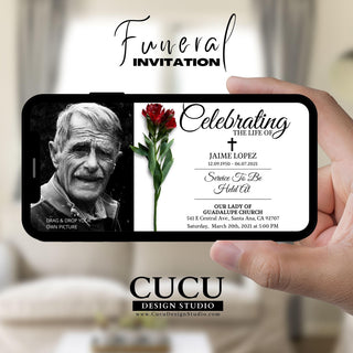 Mobile funeral cards, mobile celebration of life cards, mobile in loving memory cards, Mobile memory funeral invite, funeral evite, electronic funeral invitation, Mobile obituary invite, canva templates, canva funeral cards, canva funeral templates, text message funeral announcement cards