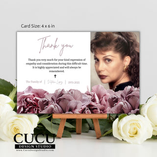 Funeral thank you card template, Personalized funeral thank you card template, Funeral thank you card online, Digital funeral thank you card, Canva funeral thank you card template, Funeral sympathy bereavement thank you card template