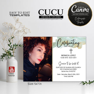 Canva template, Funeral card, Funeral template, Loss of loved one, Printable funeral template, Funeral announcement, Sympathy cards, Death card, Celebration of life, In Loving memory template  Canva funeral template, Canva funeral invitation, Canva funeral card, Canva loss of loved one template, Canva printable funeral template, Canva funeral announcement, Canva sympathy cards, Canva death card, Canva celebration of life template, Cucu Design Studio, luto, difunto