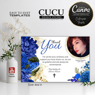 Funeral thank you card template, Personalized funeral thank you card template, Funeral thank you card online, Digital funeral thank you card, Canva funeral thank you card template, Funeral sympathy bereavement thank you card template