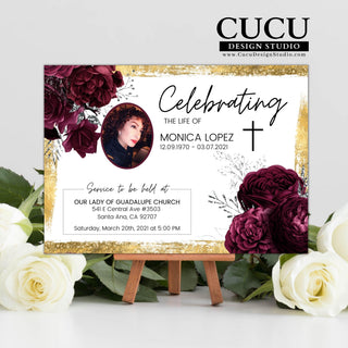 Electronic funeral template, digital download funeral template, Canva Funeral Template, editable funeral card, cheap funeral cards, affordable funeral cards, template memorial card, Cucu Design Studio