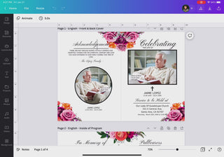 Funeral program, canva funeral program, Canva template, Funeral card, Funeral template, Loss of loved one, Printable template, Sympathy cards, Death card, Celebration of life, luto, difunto, memorial, in loving memory funeral program, funeral template, funeral announcement, funeral invitation 