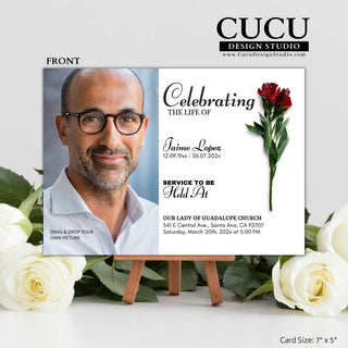 Canva template, Funeral card, Funeral template, Loss of loved one, Printable template, Sympathy cards, Death card, Celebration of life, Electronic funeral card, digital funeral card, downloadable funeral card, Cucu Design Studio, Canva Template