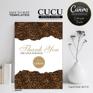 thank you for your support card template, business thank you card, business thank you note template, customer thank you card template, DIY thank you card small business, digital thank you card template