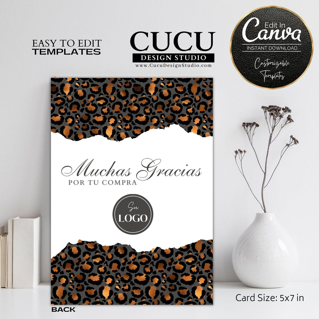 Spanish Small Business Thank You Card w/ Discount Code – Cucu Design Studio, image size:1080x1080